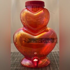 COPY - Valentine's Day Red Heart Shapes Plastic Cold Beverage Dispenser. Brand …